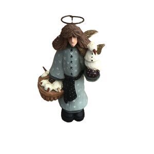 WILLIRAYE Studio 1998 Figurine WW2229 Angel with Snowmen in Basket
